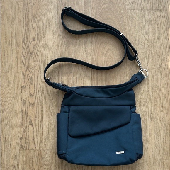 Travelon Anti Theft Classic Messenger Bag Midnight Blue EUC - Picture 4 of 6